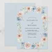Champagne Leiste Ranunculus Eucalyptus Bruiloft Kaart (Voorkant / Achterkant)