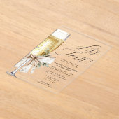 Champagne Let's Toast Winter Bridal Shower Acryl Uitnodigingen (Laagn)