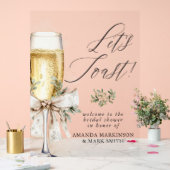 Champagne Let's Toast Winter Bridal Shower Welcome Acryl Bord (Huwelijk)