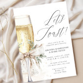 Champagne Let's Toast Winter Engagement Kaart