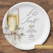 Champagne Let's Toast Winter Engagement Papieren Bordje