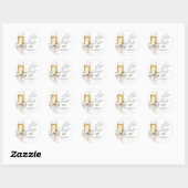 Champagne Let's Toast Winter Engagement Ronde Sticker (Vel)