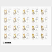 Champagne Let's Toast Winter Engagement Vierkante Sticker (Vel)