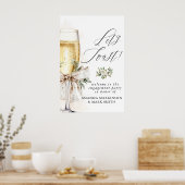 Champagne Let's Toast Winter Engagement Welcome Poster (Keuken)