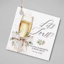 Champagne Let's Toast Winter Neutral Bedankjes Labels