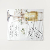 Champagne Let's Toast Winter Neutral Bridal Shower Wandkleed (Voorkant (horizontaal))