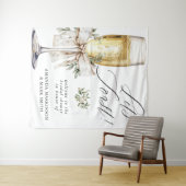 Champagne Let's Toast Winter Neutral Bridal Shower Wandkleed (In Situ (horizontaal))