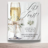Champagne Let's Toast Winter Neutral Bridal Shower Wandkleed