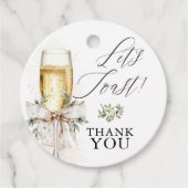 Champagne Let's Toast Winter Neutral Thank you Bedankjes Labels (Voorkant)