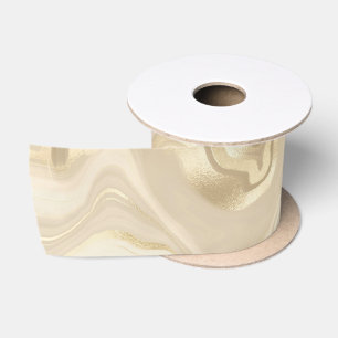 Champagne Licht Bruin Elegant Abstract Draaiing Satijnen Lint