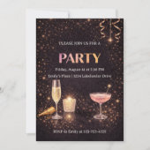 Champagne Lichten Feest Uitnodiging (Voorkant)