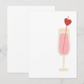 Champagne liefde glas wenskaart bedankkaart (Voorkant / Achterkant)