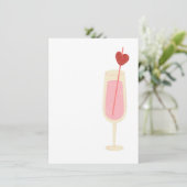 Champagne liefde glas wenskaart bedankkaart (Staand voorkant)