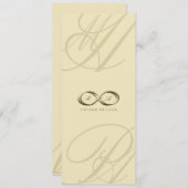 Champagne Liefde Infinity Hand gesp Logo bruiloft Kaart (Voorkant / Achterkant)