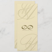 Champagne Liefde Infinity Hand gesp Symbool Bruilo Kaart (Voorkant / Achterkant)