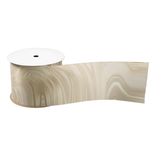 Champagne Light Brown Elegant Abstract Swirl Satijnen Lint (Spoel)