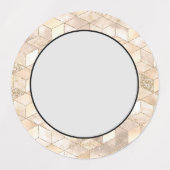 Champagne Light Brown Small Square Decoratief Labels (Design 2)