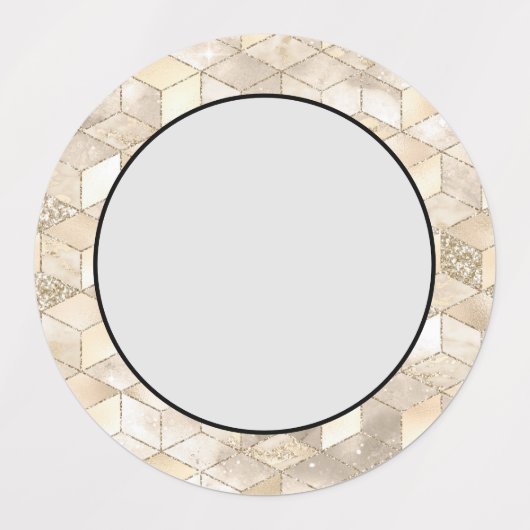 Champagne Light Brown Small Square Decoratief Labels (Design 1)