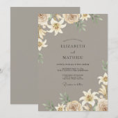 Champagne Lila Taupe Bruiloft Kaart (Voorkant / Achterkant)