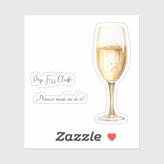 Champagne Lover Sticker met grappige zinnen (Vel)