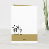 Champagne Lover's Standard Gold Color Birthday Kaart (Achterkant)