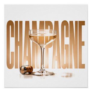 Champagne Luxe Feestelijke Redactionele Grafische Perfect Poster