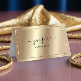 Champagne Luxe Gold Folie Monogram Elegant Visitekaartje