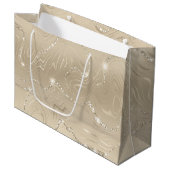 Champagne Luxury Background Beige Glitter Groot Cadeauzakje (Voorkant Gekanteld)