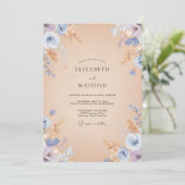 Champagne Maagdenpalm Bloemblad Bruiloft Kaart (Staand voorkant)