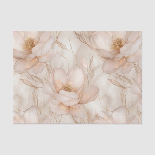 Champagne Magnolias Decoupage Tissue Paper Tissuepapier (Voorkant)
