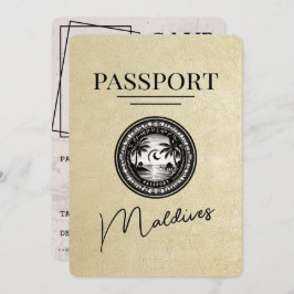 Champagne Malediven Paspoort Bewaar de datum Save The Date