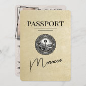 Champagne Marokko Paspoort Bewaar de datum Save The Date (Voorkant / Achterkant)