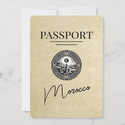 Champagne Marokko Paspoort Bewaar de datum Save The Date (Voorkant)