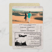 Champagne Marokko Paspoort Uitnodiging voor een br (Voorkant / Achterkant)