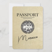 Champagne Marokko Paspoort Uitnodiging voor een br (Achterkant)