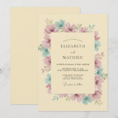 Champagne Mauve Bloemblad Bruiloft Kaart (Voorkant / Achterkant)