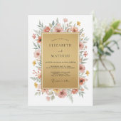 Champagne Mauve Eucalyptus Bruiloft Kaart (Staand voorkant)