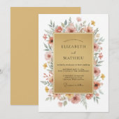 Champagne Mauve Eucalyptus Bruiloft Kaart (Voorkant / Achterkant)