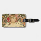 Champagne Meisje Alphonse Mucha Bagage Label (Voorkant horizontaal)