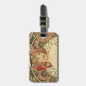 Champagne Meisje Alphonse Mucha Bagage Label (Voorkant verticaal)