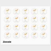 Champagne Meisjesuitje Feest Ronde Sticker (Vel)