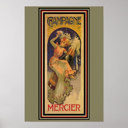 Champagne Mercier Art Nouveau Poster 13 x 19 (Voorkant)