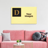 Champagne met Gold Family Initiaal Photo Display Canvas Afdruk (Insitu (Woonkamer))