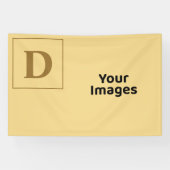 Champagne met Gold Family Initiaal Photo Display Spandoek (Horizontaal)