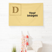 Champagne met Gold Family Initiaal Photo Display Spandoek (Insitu)