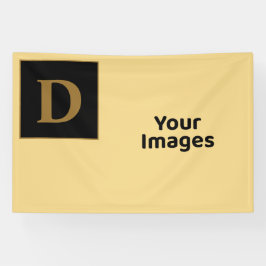 Champagne met Gold Family Initiaal Photo Display Spandoek