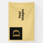 Champagne met Gold Family Initiaal Photo Display Spandoek (Verticaal)