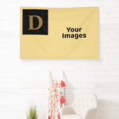 Champagne met Gold Family Initiaal Photo Display Spandoek (Insitu)