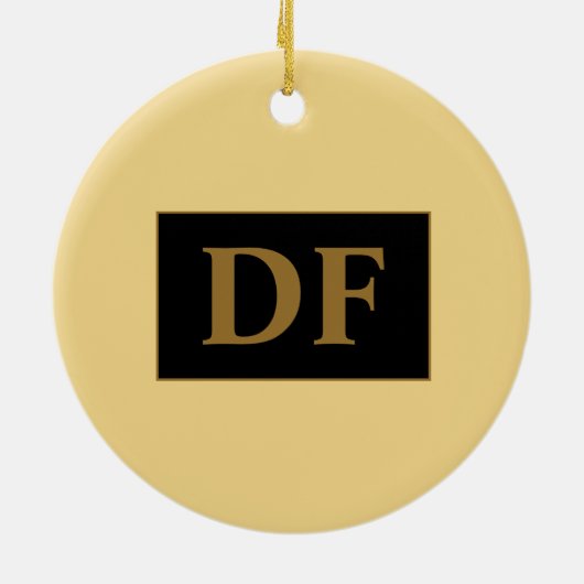 Champagne met gouden Initialen keramisch Ornament (Achterkant)