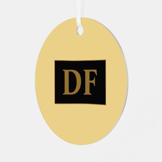 Champagne met gouden Initialen metalen Ornament (Voorkant links)